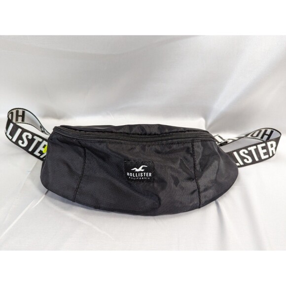 Fanny Pack Waist Bag Hip Belt Pouch Travel Purse  HOLLISTER BLACK unisex - Picture 1 of 6